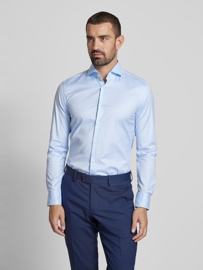 BOSS Slim fit zakelijk overhemd met haaikraag Bleu - 4