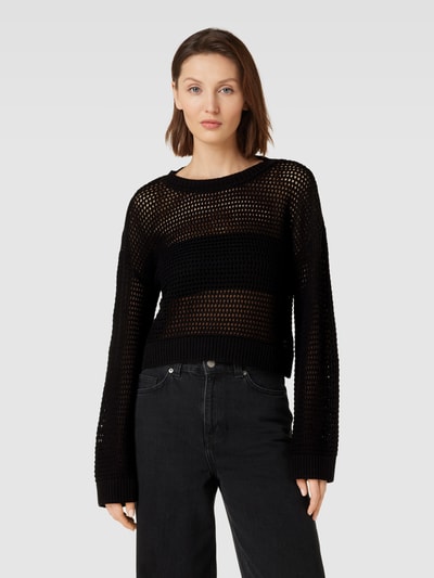 Vero Moda Strickpullover mit überschnittenen Schultern Modell 'MADERA' Black 4