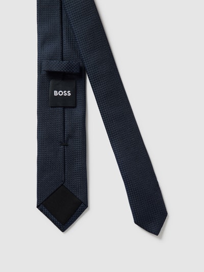 BOSS Slim Fit Stropdas van zijde met all-over motief Marineblauw - 3