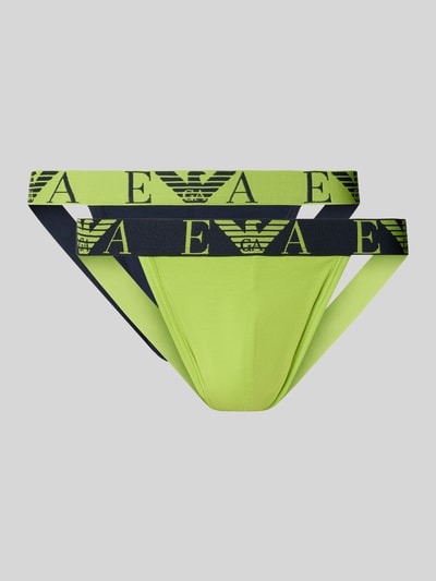 Emporio Armani Jogstrap mit Logo-Stitching im 2er-Pack Neon Gruen 1