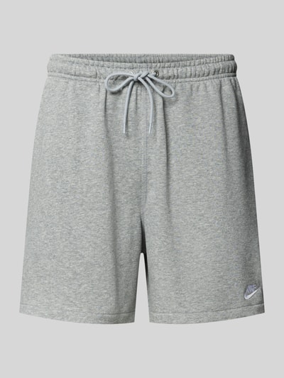 Produktfoto, Shorts met Label-Stitching en elastische band van Nike, heren short in grijs katoenmix, relaxed fit, tunnelkoord, labelstitching