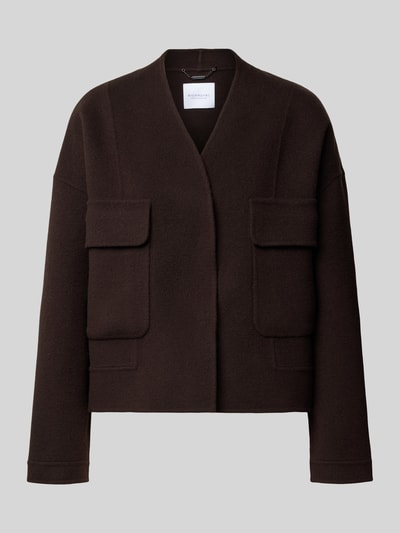 Rich & Royal Blouson van wol met klepzakken Chocoladebruin - 2