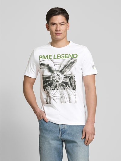 PME Legend T-Shirt mit Label-Print Weiss 4