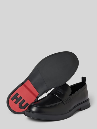 HUGO Penny-Loafer aus Leder mit Zugschlaufe Modell 'Lenner' Black 4