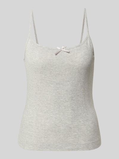 Produktfoto, Regular Fit Top aus reiner Baumwolle Modell 'MARIE' von Pieces, Optik: Unifarben, Struktur-Muster, Rundhals, Ärmelform: Ohne