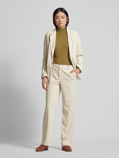 Vero Moda Straight fit corduroy broek met schuifhaakje en ritssluiting, model 'NORA' Beige - 1