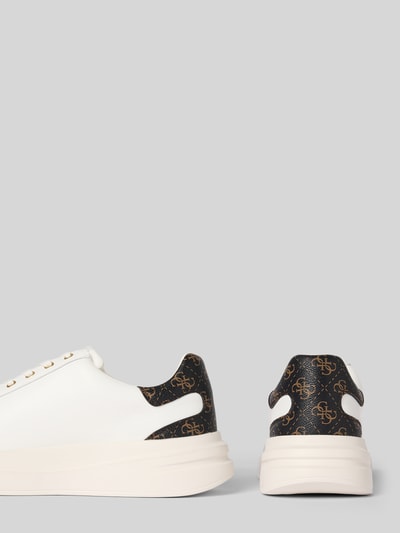 Guess Sneakersy skórzane z naszywką z logo model ‘ELBA’ Biały 2