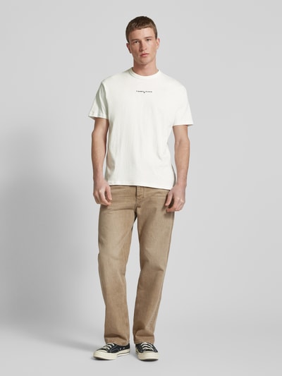 Tommy Jeans T-shirt met labelstitching Offwhite - 1