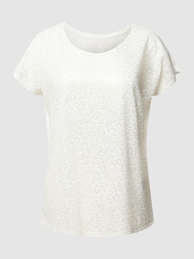 Montego T-shirt met all-over motief Offwhite - 2