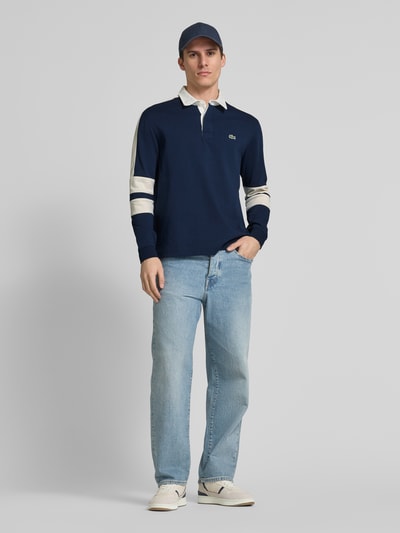 Lacoste Classic fit poloshirt in design met lange mouwen Donkerblauw - 1