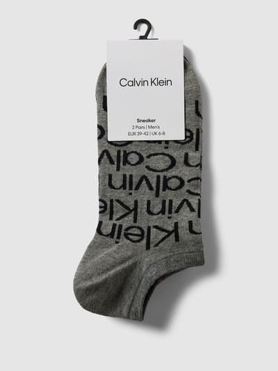 CK Calvin Klein Sneakersocken mit Label-Detail im 2er-Pack Mittelgrau 3