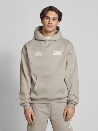 Multiply Apparel Oversized hoodie met kangoeroezak Beige - 4