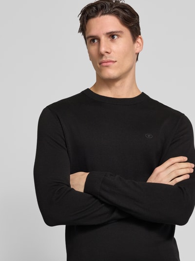 Tom Tailor Regular Fit Strickpullover aus reiner Baumwolle mit Rundhalsausschnitt Black 3