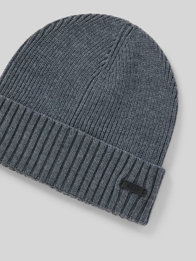 BOSS Czapka beanie z naszywką z logo model ‘Fati’ Średnioszary 2