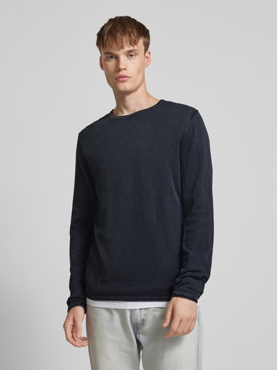 Jack & Jones Gebreide pullover met ronde hals, model 'ELEO' Marineblauw - 4