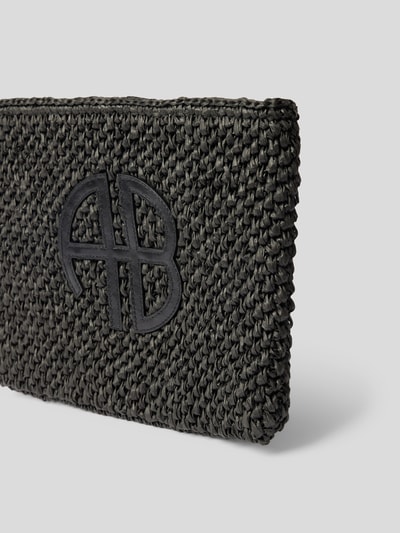 Anine Bing Clutch in Flecht-Optik Schwarz 3