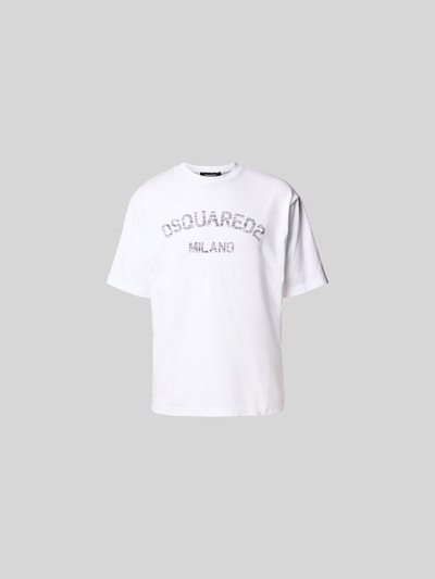 Dsquared2 Loose Fit T-Shirt mit Logo-Print Weiss 2