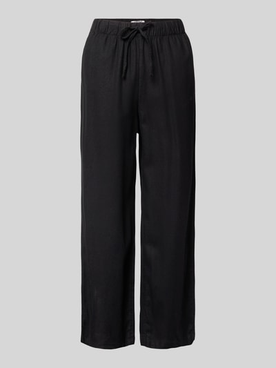 Produktfoto, Weite Hose aus Viskose-Leinen-Mix Modell 'GOA' von Only, Optik: Unifarben, Passform: Wide Leg, Verschluss: Tunnelzug, Bundabschluss: elastisch, seitliche Eingrifftaschen, glatte Textur, dunkle Farbe