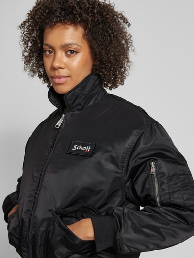 Schott NYC Blouson met labelpatch, model 'DAN' Zwart - 3