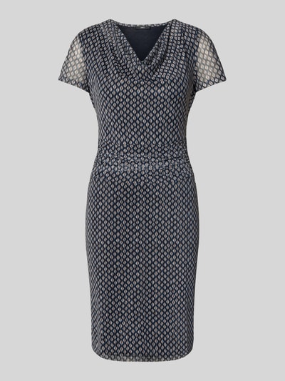 Zero Knielanges Kleid mit Wasserfall-Ausschnitt Bleu 2