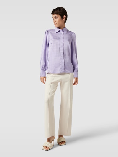 Christian Berg Woman Selection Bluse mit Hahnentrittmuster und verdeckter Knopfleiste Flieder 1