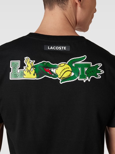 Lacoste T-shirt met labelprint, model 'Croczilla' Zwart - 3