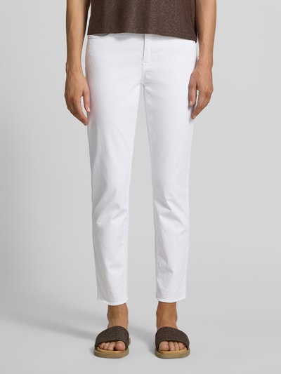 Marc Cain Slim Fit Jeans mit Fransen und Eingrifftaschen Weiss 4