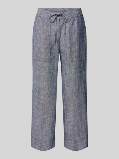 OPUS Flared linnen broek met tunnelkoord, model 'Madeka' Marineblauw - 2