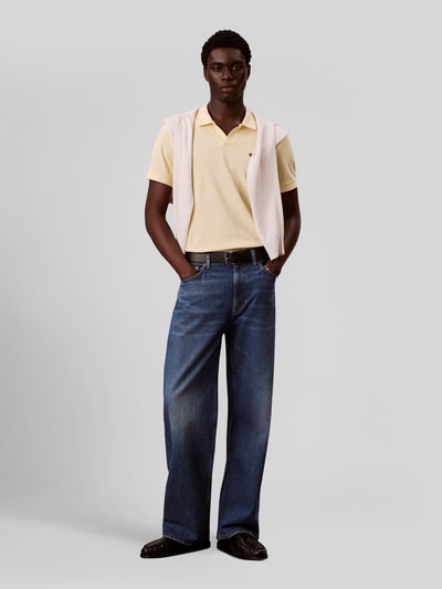 Calvin Klein Jeans Regular Fit Poloshirt aus reiner Baumwolle Hellgelb 1