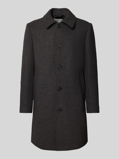 SELECTED HOMME Regular fit lange wollen jas met platte kraag, model 'ARCHIVE' Donkergrijs - 2