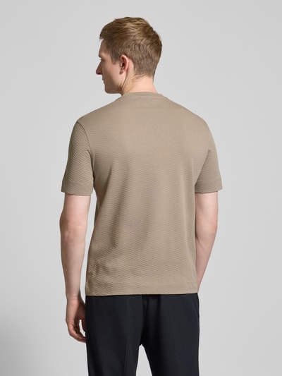 Emporio Armani T-Shirt mit geripptem Rundhalsausschnitt Dunkelbraun 5