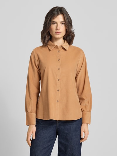 comma Hemdbluse mit Knopfleiste Camel 4