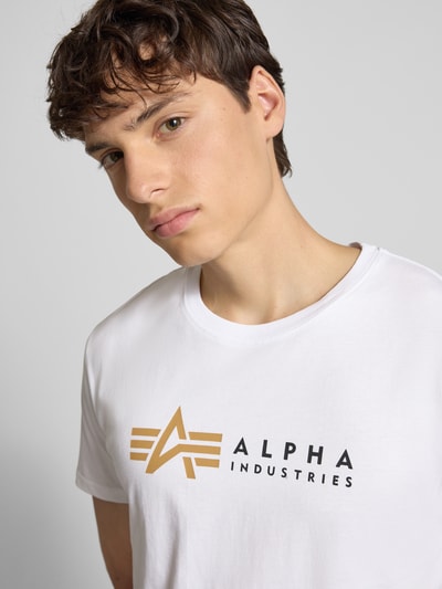 Alpha Industries T-Shirt mit Label-Print Weiss 3