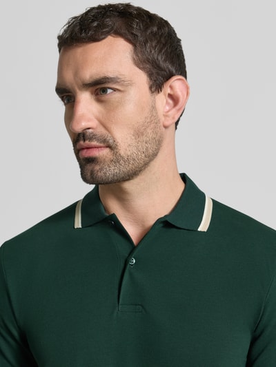 Selected Homme slim fit poloshirt van katoenmix model 'ATLAS' Donkergroen - 3