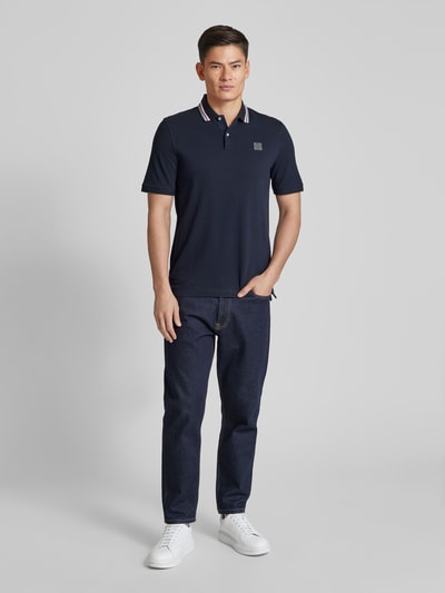 bugatti Poloshirt mit Kontrastbesatz Marine 1