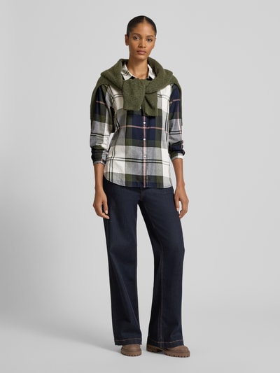 Barbour Bluzka koszulowa o kroju relaxed fit z czystej bawełny model ‘MOORLAND’ Granatowy 1