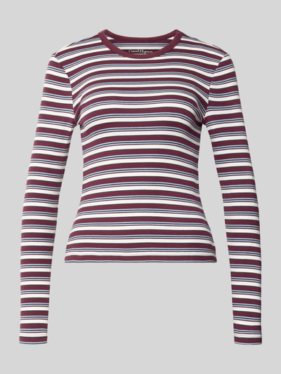 ONLY Regular Fit Langarmshirt aus Baumwoll-Mix Modell 'VAL' Bordeaux Melange 1