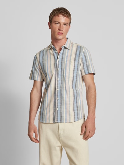 Blend Slim fit vrijetijdsoverhemd met borstzak, model 'ARV' Rookblauw - 4