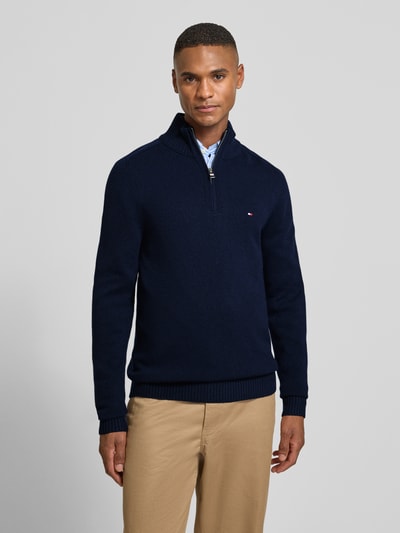 Tommy Hilfiger Regular Fit Troyer aus reiner Wolle Marine 4