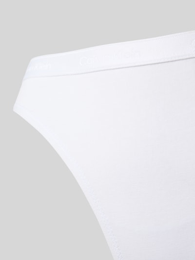 Calvin Klein Underwear Stringi o kroju slim fit z wyhaftowanym logo w zestawie 5 szt. model ‘Metalic’ Czarny 2