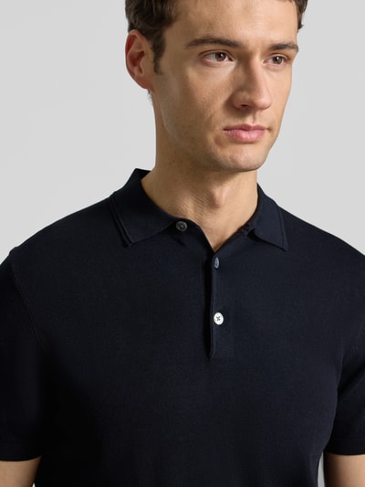 Profuomo Slim Fit Poloshirt aus Lyocell-Mix mit Seiden-Anteil Marine 3