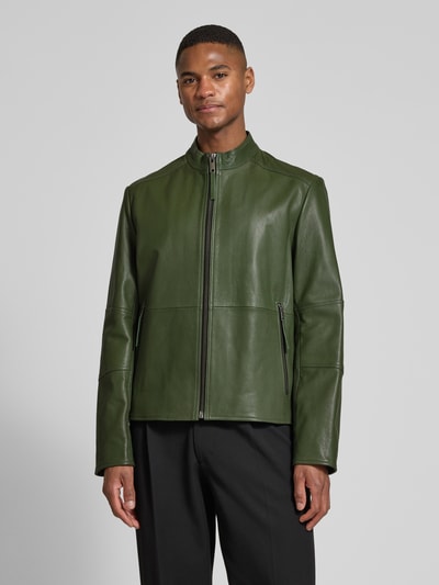 HUGO Lederjacke mit Stehkragen Modell 'Lokis' Mint 4