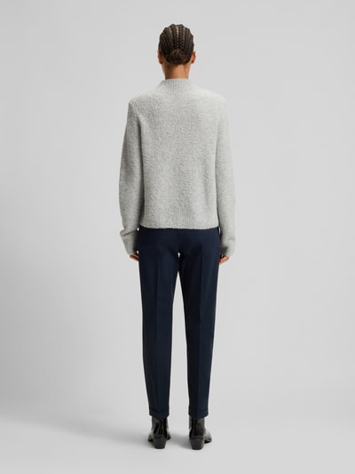 BOSS Sweter z dzianiny o kroju regular fit z mieszanki wełny i kaszmiru model ‘FUBRINA’ Jasnoszary melanż 5