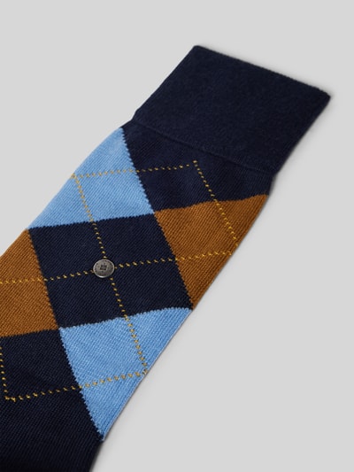 Burlington Socken aus Schurwoll-Mix mit Label-Detail Modell 'Edinburgh' Dunkelblau 2