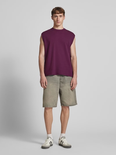 REVIEW Tanktop mit Strukturmuster Pflaume 1