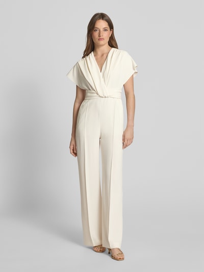 BOSS Jumpsuit met V-hals, model 'Debasa' Offwhite - 4