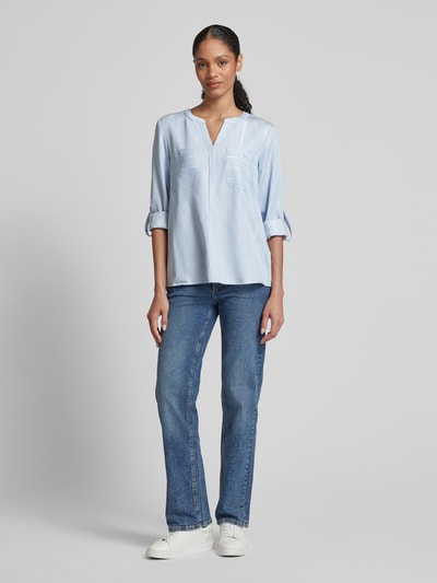 Tom Tailor Regular Fit Bluse aus Lyocell-Mix mit aufgesetzten Brusttaschen Bleu 1