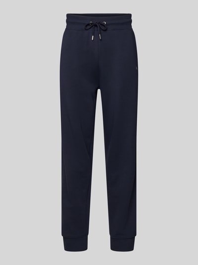 Produktfoto, Sweatpants mit elastischem Bund von Gant, Heren Katoenmix, los model, tunnelkoord, steekzakken, achterzakken, marineblauw