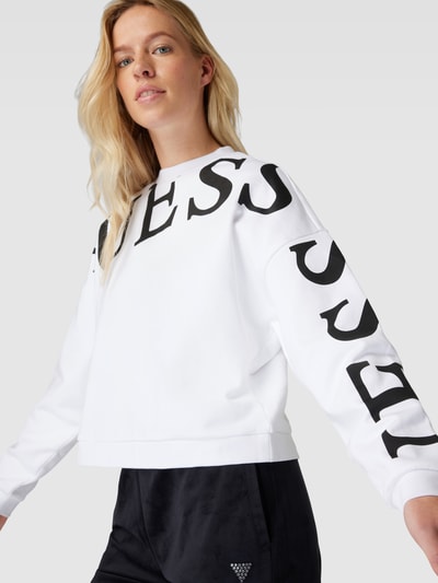 Guess Activewear Sweatshirt mit Label-Print Modell 'GIULIA' Weiss 3