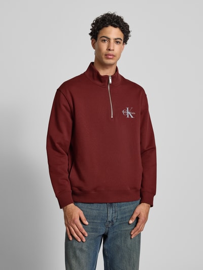 Calvin Klein Jeans Regular Fit Sweatshirt mit Logo-Stitching Modell 'Terry' Rot 4